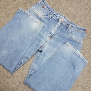 Worn Jeans Mens 36x30 Blue Denim Distressed Streetwear Grunge Baggy Y2K Straight